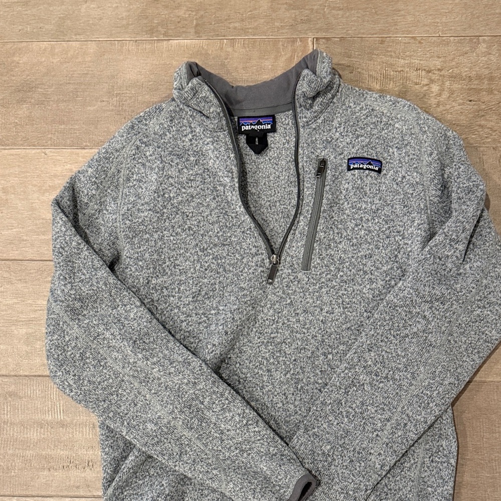 Patagonia Men's Heathered Gray Zip-Up Sweater